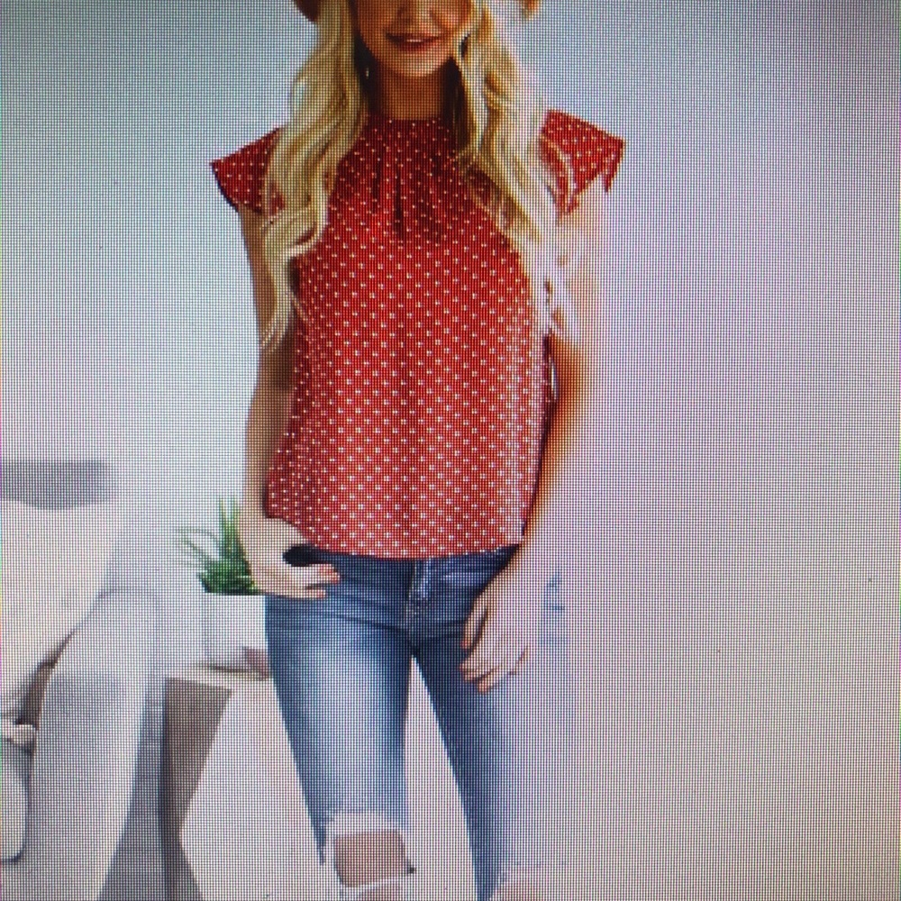 Brand new red polka dot blouse